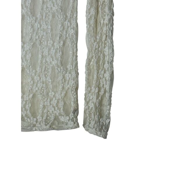 Free People Intimately Top Women Small White Lace Long Sleeve Bodycon Coquette - Picture 6 of 9